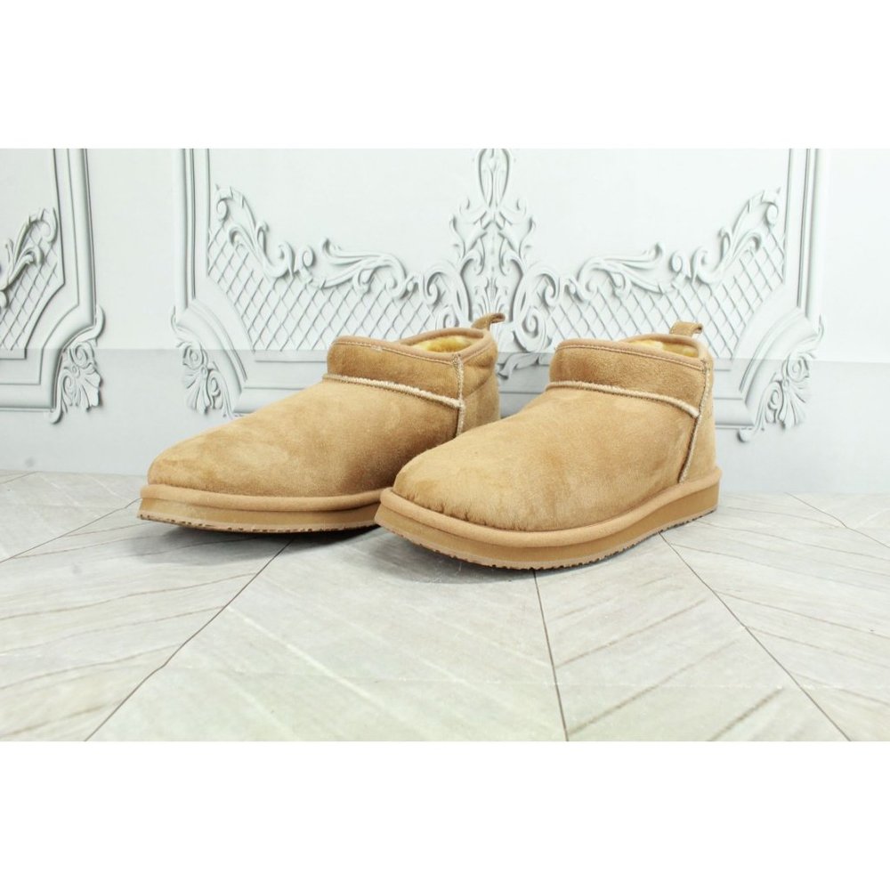 LL Bean Brown Suede Wicked Good Shearling Lined Slippers Ankle Boots 8 M - Picture 2 of 9